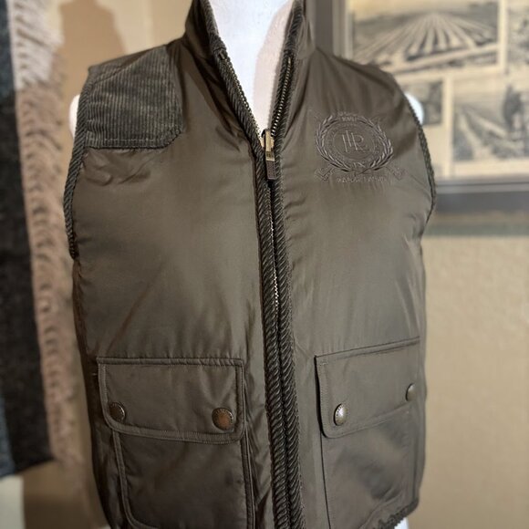 Ralph Lauren Olive Green Brown Vest Size Petite Medium - Picture 7 of 8
